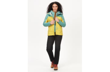 Image of Marmot PreCip Eco Jackets - Womens, Limelight/Blue Agave, Small, 46700-22489-S