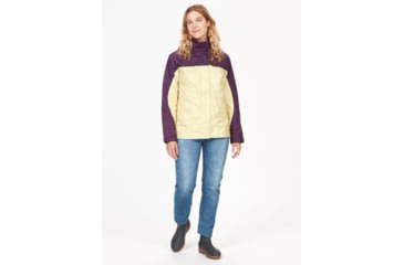 Image of Marmot PreCip Eco Jackets - Womens, Wheat/Purple Fig, Small, 46700-22498-S