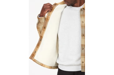 Image of Marmot Ridgefield Sherpa Flannel Shirt Jacket - Mens, Light Oak, Large, M14654-22264-L