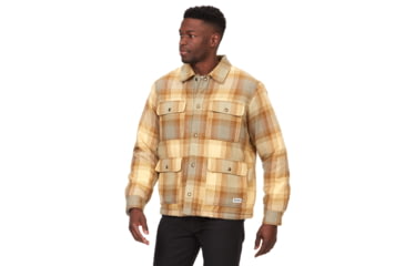 Image of Marmot Ridgefield Sherpa Flannel Shirt Jacket - Mens, Light Oak, Large, M14654-22264-L