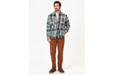 Image of Marmot Ridgefield Sherpa Flannel Shirt Jacket - Mens, Moon River, Medium, M14654-1904-M