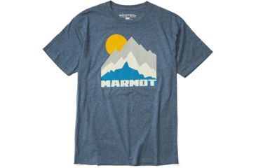Image of Marmot Tower Tee Short Sleeve T-Shirt - Mens, Navy Heather, Extra Large, 41850-8550-XL