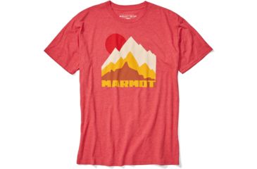 Image of Marmot Tower Tee Short Sleeve T-Shirt - Mens, Red Heather, Small, 41850-8554-S