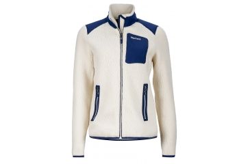 Image of Marmot Wiley Jacket - Women's-Cream/Arctic Navy-X-Small