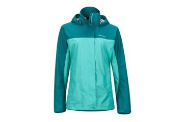 Image of Marmot Womens PreCip Jacket, Waterfall/Deep Lake, L, 46200-3980-L