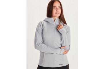 Image of Marmot Zenyatta 1/2 Zip Hoodie - Womens, Sleet, Small, 84620-504-S