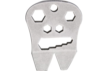 Image of Maserin Skull Pocket Tool, 1 7/8in Overall, High Carbon Steel Construction, Five Wrench Sizes, Four Hex Wrenches, Nail Puller And Pry Bar, 905/A