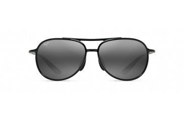 Image of Maui Jim Alelele Bridge Aviators  Sunglasses,Gloss Black,Neutral Grey Lens 438-02