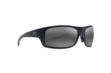 Image of Maui Jim Big Wave Wrap  Sunglasses,Matte Black,Neutral Grey Lens 440-2M