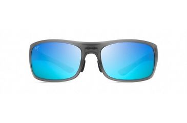 Image of Maui Jim Big Wave Wrap  Sunglasses,Translucent Matte Grey,Blue Hawaii Lens B440-11M