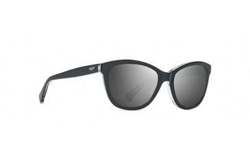 Image of Maui Jim Canna Polarized Cat Eye  Sunglasses,Black with Crystal,Neutral Grey Lens GS769-02K
