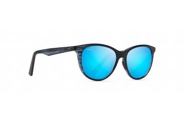 Image of Maui Jim Cathedrals Polarized Classic  Sunglasses,Blue Black Stripe,Blue Hawaii Lens B782-03S
