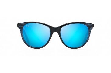 Image of Maui Jim Cathedrals Polarized Classic  Sunglasses,Blue Black Stripe,Blue Hawaii Lens B782-03S