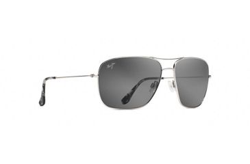 Image of Maui Jim Cook Pines Polarized Aviator  Sunglasses,Silver,Neutral Grey Lens GS774-17
