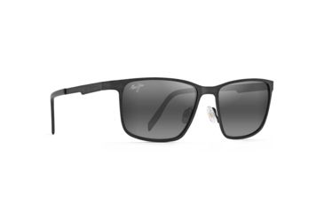 Image of Maui Jim Cut Mountain Polarized Square Sunglasses, Black Frame, Neutral Grey Lens, Black 532-2M