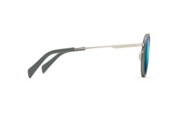 Image of Maui Jim Even Keel Polarized Round Sunglasses, Brushed Silver / Powder Blue Frame, Blue Hawaii Lens, Brushed Silver / Powder Blue B534-17A