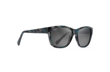 Image of Maui Jim Hanapa'a Polarized Square Sunglasses - Women's, Blue / Black Tortoise Frame, Neutral Grey Lens, Blue / Black Tortoise GS538-03J