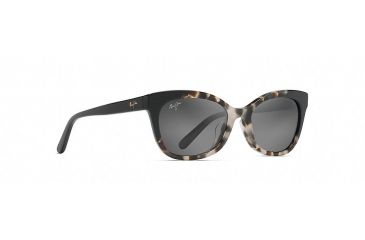 Image of Maui Jim Ilima Polarized Cat Eye  Sunglasses,White Tokyo with Gloss Black,Neutral Grey Lens GS759-61