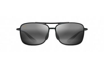 Image of Maui Jim Kaupo Gap Polarized Aviator  Sunglasses,Gloss Black,Neutral Grey Lens 437-02