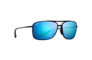 Image of Maui Jim Kaupo Gap Polarized Aviator  Sunglasses,Matte Blue,Blue Hawaii Lens B437-03M