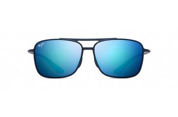 Image of Maui Jim Kaupo Gap Polarized Aviator  Sunglasses,Matte Blue,Blue Hawaii Lens B437-03M