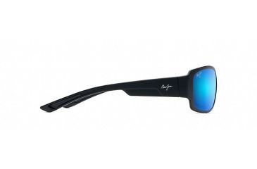 Image of Maui Jim Monkeypod Polarized Wrap  Sunglasses,Matte Black,Blue Hawaii Lens B441-2M