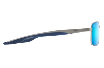 Image of Maui Jim Shoal Sunglasses, Matte Silver Frame, Blue Hawaii Lens, Polarized, B797-17M