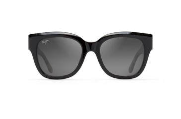 Image of Maui Jim Siren Song Polarized Square Sunglasses - Women's, Black Gloss w/ Tokyo Tortoise Temples Frame, Neutral Grey Lens, Black Gloss w/ Tokyo Tortoise Temples GS801-02B