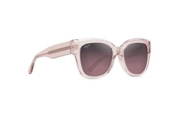 Image of Maui Jim Siren Song Polarized Square Sunglasses - Women's, Crystal w/ a Hint of Pink Frame, Maui Rose Lens, Crystal w/ a Hint of Pink RS801-05B