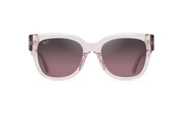Image of Maui Jim Siren Song Polarized Square Sunglasses - Women's, Crystal w/ a Hint of Pink Frame, Maui Rose Lens, Crystal w/ a Hint of Pink RS801-05B
