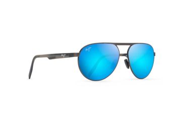 Image of Maui Jim Swinging Bridges Unisex Sunglasses,Brushed Dark Gunmetal Frame,Polarized,Blue Hawaii Lens, B787-02C