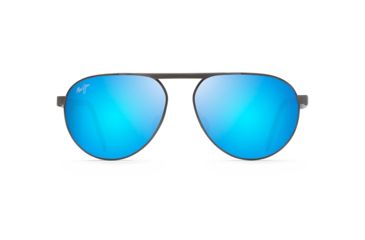 Image of Maui Jim Swinging Bridges Unisex Sunglasses,Brushed Dark Gunmetal Frame,Polarized,Blue Hawaii Lens, B787-02C