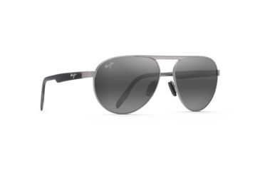 Image of Maui Jim Swinging Bridges Unisex Sunglasses,Brushed Grey Frame,Polarized,Neutral Grey Lens, 787-14