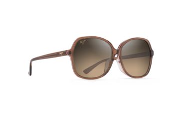 Image of Maui Jim Taro Polarized Square Sunglasses - Women's, Caramel w/ Pale Pink Frame, HCL Bronze Lens, Caramel w/ Pale Pink HS795-18C