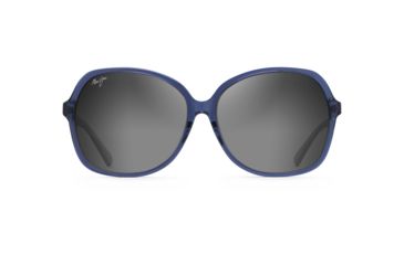 Image of Maui Jim Taro Polarized Square Sunglasses - Women's, Navy w/ Light Blue Frame, Neutral Grey Lens, Navy w/ Light Blue GS795-08D