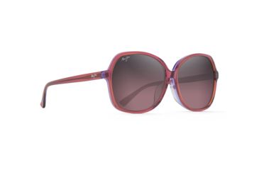 Image of Maui Jim Taro Polarized Square Sunglasses - Women's, Pink w/ Lilac Interior Frame, Maui Rose Lens, Pink w/ Lilac Interior RS795-09B