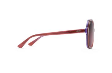 Image of Maui Jim Taro Polarized Square Sunglasses - Women's, Pink w/ Lilac Interior Frame, Maui Rose Lens, Pink w/ Lilac Interior RS795-09B