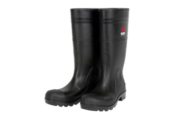 Image of MCR Safety 15in PVC Work Boots, Plain Toe with Cleated Sole, Poly Interior Lining, Over the Sock Style, Black, 10, PBP12010