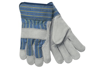 Image of MCR Safety A Shoulder Leather Palm Work Gloves, 2.5in Plasticized Safety Cuff, Left Hand, Gray, Large, 1400LH