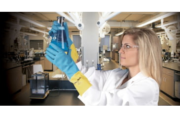 Image of MCR Safety BearKat BK2 Series Safety Glasses, Soft Non-Slip Temple, Clear Lens/White Frame, One Size, BK210