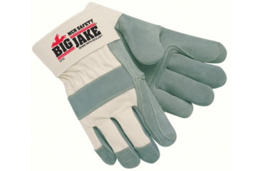 Image of MCR Safety Big Jake Premium A+ Side Leather Palm Work Gloves w/2.75 Inch Safety Cuff &amp; Double Palm - Men's, Extra Large, 1711