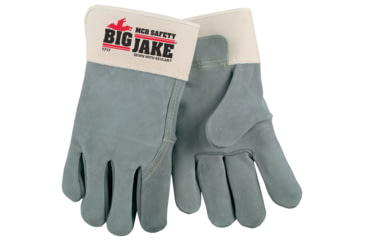 Image of MCR Safety Big Jake Premium A+ Side Leather Palm Work Gloves w/2.75 Inch Safety Cuff &amp; Full Leather Back - Men's, Extra Large, 1717