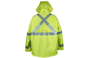 Image of MCR Safety Big Jake PVC/Nomex Flame Resistant Rain Jacket, CSA Z96 Class 2/ANSI 107 Class 3 Hi-Vis Standards, ARC Rating ATPV 8.9 cal/cm2, CAT2, Fluorescent Lime, 3X, XBJ38JHX3