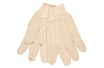 Image of MCR Safety Canvas Work Gloves, Clute Pattern with Knit Wrist, 100% Cotton Canvas, Straight Thumb, Natural, Large, 8100I