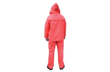 Image of MCR Safety Classic Plus Series 3 Piece Waterproof Rain Suit, .35mm PVC/Poly, Corduroy Collar, Detachable Hood and Bib Pants, Orange, M, 2413M
