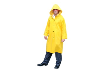 Image of MCR Safety Classic Plus Series Waterproof Raincoat, .35mm PVC/Poly, Detachable Hood and Corduroy Collar, Yellow, S, 240CS