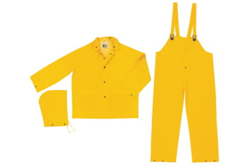 Image of MCR Safety Classic Series 3 Piece Waterproof Rain Suit, .35mm PVC/Poly, Limited Flammability, Yellow, M, FR2003M