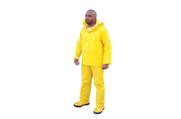 Image of MCR Safety Classic Series 3 Piece Waterproof Rain Suit, PVC/Poly, Yellow, L, 2303L