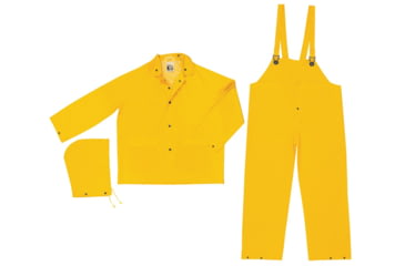 Image of MCR Safety Classic Series 3 Piece Waterproof Rain Suit, PVC/Poly, Yellow, L, 2303L