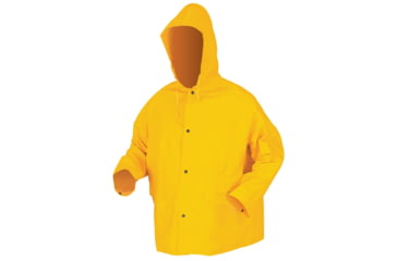 Image of MCR Safety Classic Series Waterproof Rain Jacket, .35mm PVC/Poly, Attached Hood, Yellow, L, 200JHL